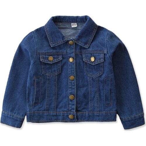 Kids denim jacket boys and girls jacket coat children jeans jacket blue color