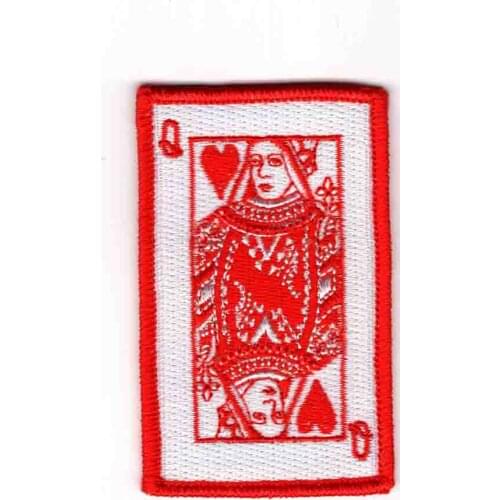 Custom Playing Cards Q Merrow Edge 100% Embroidered Patch