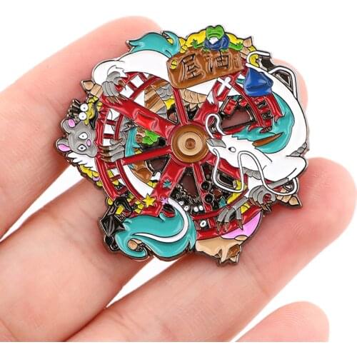 DZ2160 Japanese Anime Comics Cool White Dragon Enamel Pins Badge for Backpack Collar Lapel Pin Hat Jewelry Gifts for Friends