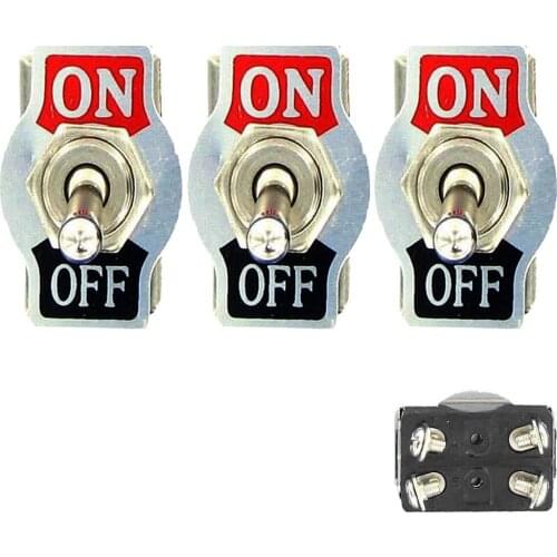 EE support 3X Heavy Duty 20A 125V DPST 4 Terminal Pin ON/OFF Auto Car Rocker Toggle Switch Bat Sales