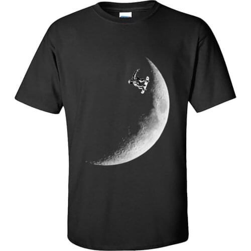 Windsurf Skateboarder Elon Musk Tshirt Moon Mars CCCP Russia Normal T Shirt O-Neck Loose Casual Father Tee Shirt Customized Man