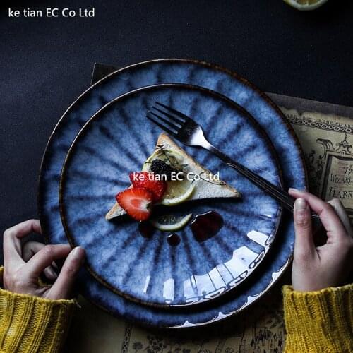 Japanese-style ceramic dish Western steak dish 11 inches / 8.5 inches pasta fruit salad plate restaurant round dish