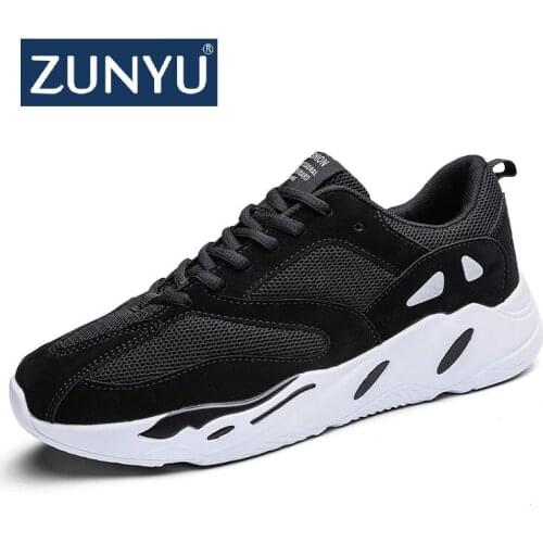 ZUNYU Men Sneakers Shoes Mesh Breathable Lightweight Homens Sapatos Casuais Lace-Up Large Size 39-46 Support Dropshipping