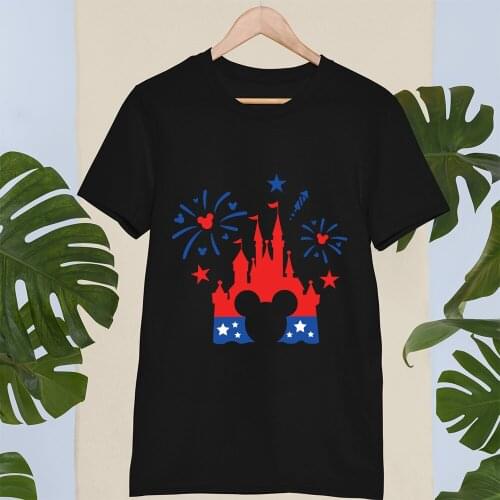 Disney Summer Women T-shirt Black White Tees Kawaii Mickey Mouse Head Cartoon Printing T Shirt Korean Style Dropship New Fashion