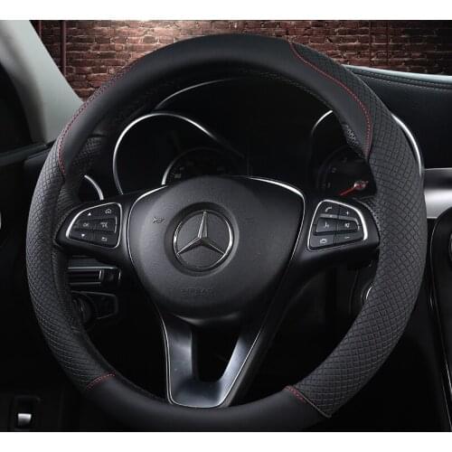 M 37-38cm Car Steering Wheel Covers Winter Warm Soft Short Plush Styling Universal Interior Accessories Car-styling