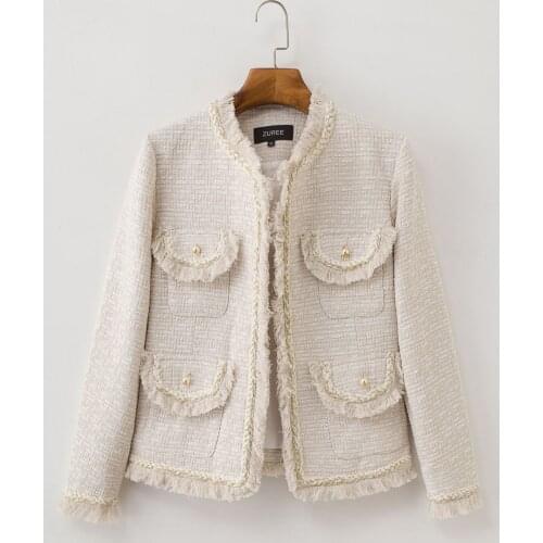 Small Fragrance Coat Womens Autumn 2021 Short French Lady Tweed Knitted Spring and Autumn High-end Versatile Top