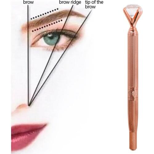 Makeup Tattoo Pen Kit Manual Eyebrow Lip Eyeliner Permanent Makeup Machine Crystal Diamond Pen 10Pcs 5RL Needle Supply Tools