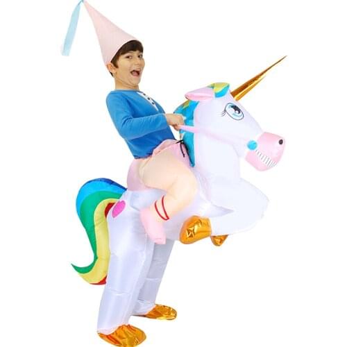 Inflatable Unicorn Costume Adult Kids Men Women Air Blow-up Costumes for Gift Halloween Cosplay Costume