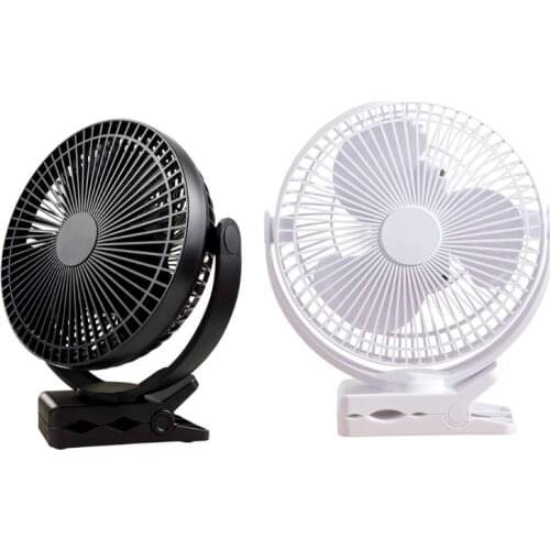 Small Desk USB Rechargeable Sturdy Clamp Fans with 4 Speeds, Personal Portable Fan for stroller Bedroom Office T21A