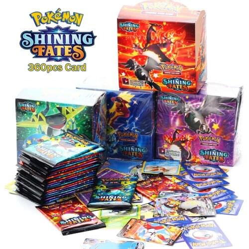2021 NEW 360/324Pcs Pokemon Cards TCG: Shining Fates Booster Box Trading Energy Trainer Card Game Collection Toys