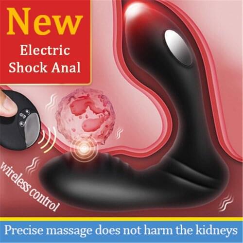 2021 latest Electric Shock Anal Vibrating Butt Plug Male Prostate Massager Remote Control Vibrator Anal Sex Toys For Men Gay