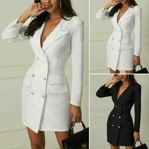New Autumn Winter Women Casual Double Breasted Pocket Long Jackets Elegant Long Sleeve Outerwear Suit
