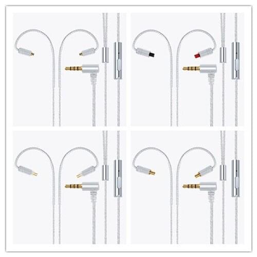 Diy earphone upgrade line IE80 SE535 0.78mm IM50 mmcx se215 A2DC silver plated headphone cable with mic