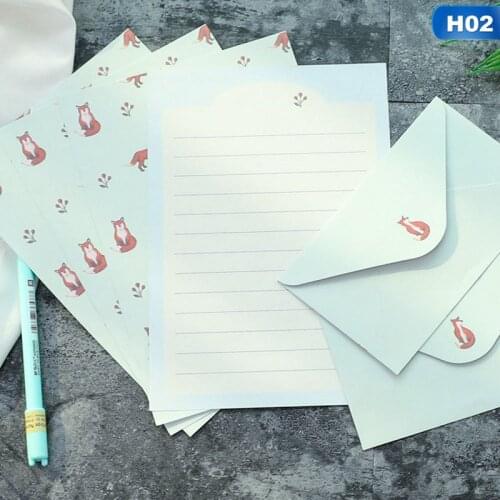 Simple Letter Envelope Paper Korean Stationery Creative Aesthetic Lovely Little Fresh Fragrance Paper Envelope Letter Set Card