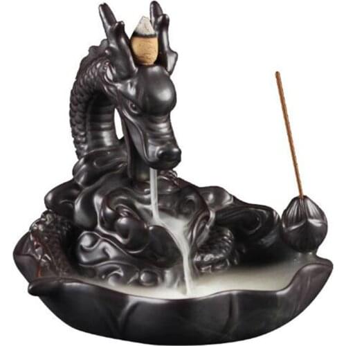 Backflow Incense Burner Incense Holder Auspicous Dragon Waterfall Aroma Furnace China Ceramic Crafts Zen Home Decor