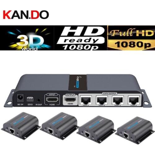 714pro HDMI 1X4 Splitter extender over cat6/7 cable up to 40M with IR control(1 sender+4 receivers included) HDMI extender