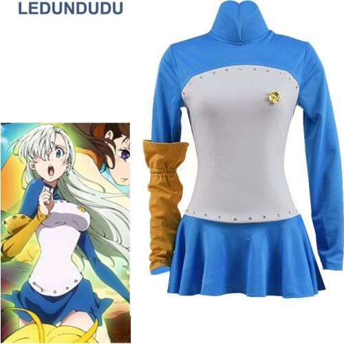 The Seven Deadly Sins Cosplay Elizabeth Liones Costume Dress Nanatsu no Taizai Carnival Women Clothes for Halloween Party