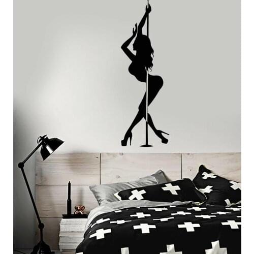 Sexy Dancer Pole Dance Wall Decal Vinyl Bar Striptease Sexy Hot Girl Room Decoration Removable Fashion Stickers Poster Z088