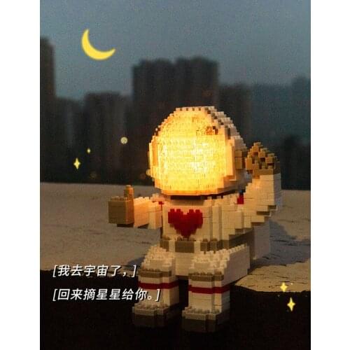 Earth Animal Dog Space Station Saturn Rocket Building Blocks City Shuttle Astronaut Figure Man Bricks Set Children Toys Gift