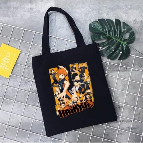 Haikyuu Anime Manga Shopping Bag Bolsas De Tela Shopping Cotton Bolso Shopper Recycle Bag Bag Bolsa Compra String Ecobag Cabas