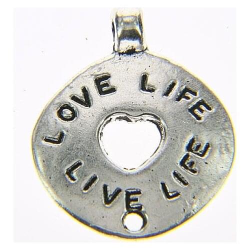 Tibetan silver plated follow your heart 2 holes connectors 20pcs EF3529