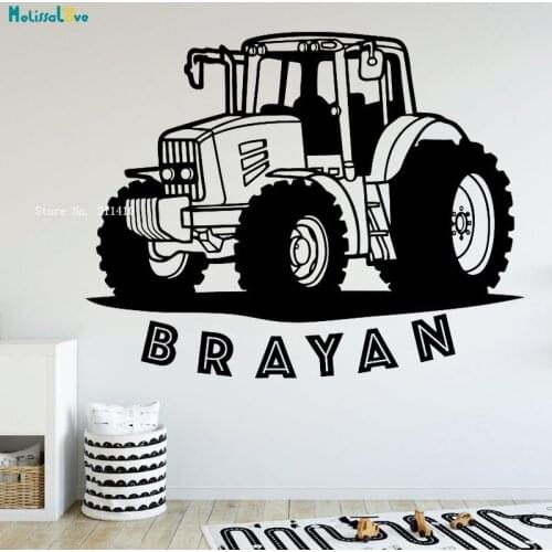 Tractor Kids Custom Your Name Farm kids Wall Decals Be Wild Quote Home Car Sticker Buys Room Décor Removable YT3812