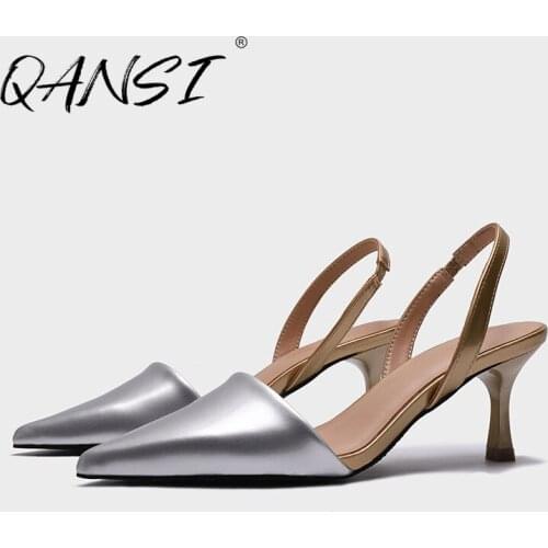 Spring Silver Point Toe Womens Pumps Fashion Low-heeled Office Shoes for Woman Design Mixed Color Slip on Women Pumps Summer