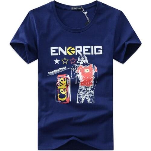 Spring Summer New Fashion T shirts Men Brand Design O-Neck Printed Cotton T-shirt Tees Tops For Men 6 Colors S-5XL Hot Sale