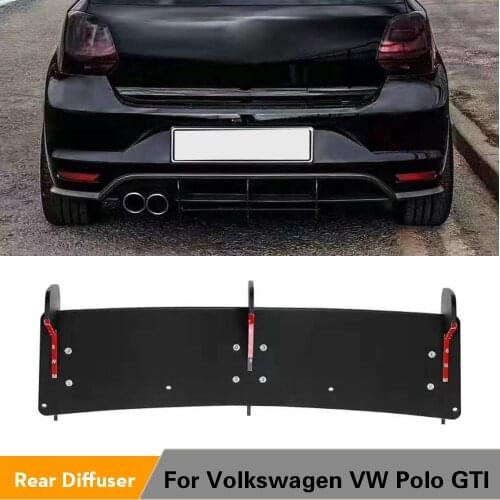 For Polo GTI Rear Lip Spoiler Trim Fins Shark Cover For Volkswagen VW Polo GTI 2015 2016 2017 2018 Bumper Protector