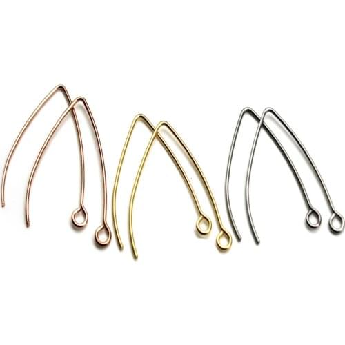 50pcs 316 Stainless Steel French Earring Hooks Hoops Findings Ear Wire Settings Base for Jewelry Making Earrings Accessories