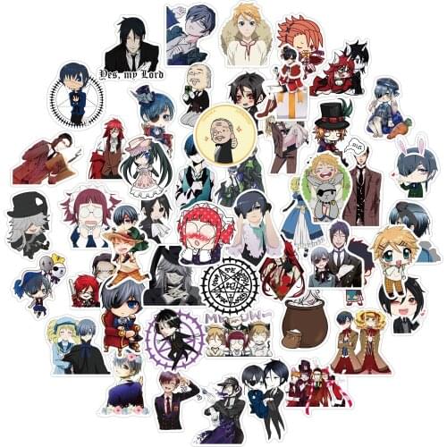10/50PCS Anime Black Butler Boys Funny Toy Stickers Girl Cartoon Cute Water Cup Laptop Skateboard Luggage Helmet Refrigerator