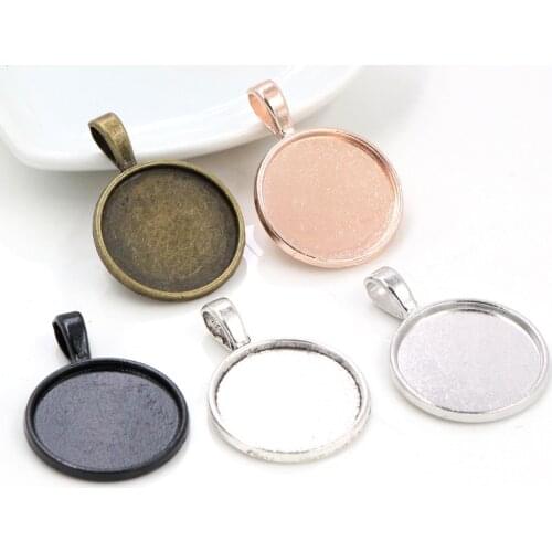 10pcs 20mm Inner Size 5 Classic Colors Plated Classic Style Cabochon Base Setting Charms Pendant