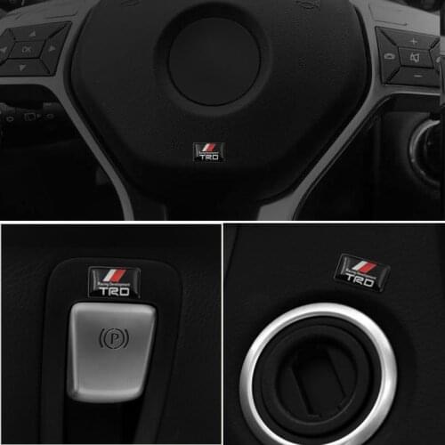 10PCS Car 3D Small Emblem Badge Sticker Steering Wheel Decal for Toyotas CROWN REIZ TRD Racing LOGO Tire Car Accessories Gadgets