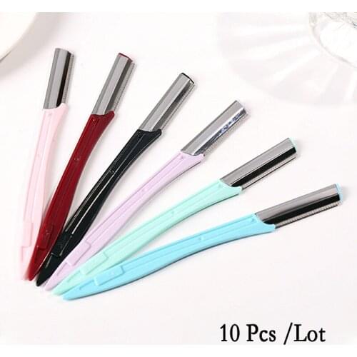 10Pcs Face Eyebrow Trimmer Blades Shaver Knife Perfect Eye Brow Shaping Razor Hair Remover Tool For Makeup Facial Womens Shaver