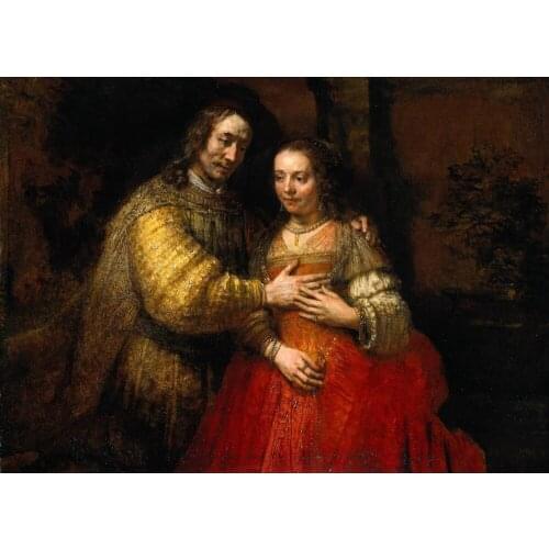 100% handmade Oil Painting Reproduction on linen canvas,the-jewish-bride-1666 by Rembrandt Van Rijn,Handmade Oil Painting