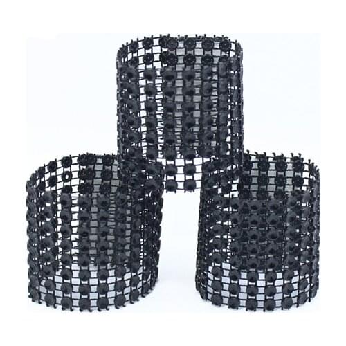 100 Pcs Laial Napkin Rings Eco-Friendly Plastic Rhinestone Wrap Napkin Ring Holder For Hotel Home Chair Table Wedding Decoration