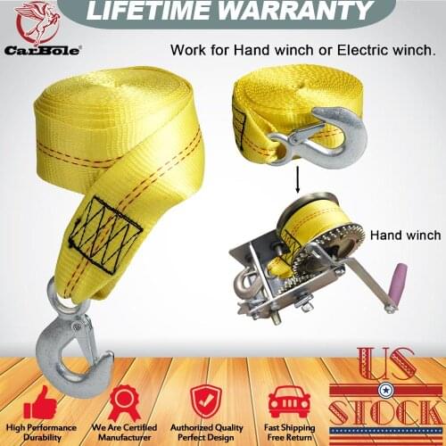 2" x20' Heavy Duty Tow Winch Boat Trailer Replacement Strap W/ Hook 10000 LB USA