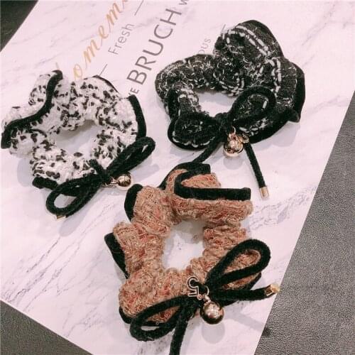 2020 FANSSEE Fashion Girls hair accessories rustic pearls flower beaded pearl headband rubber band elastic hair bands