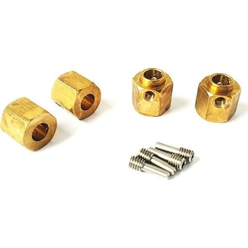 4pcs Brass 12mm Hex Wheel Hub Extended Adapter Lengthened Combiner for 1/10 Traxxas TRX4 Defender RC Car Accessories