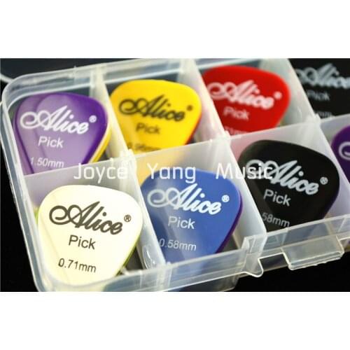 50pcs Alice Smooth Nylon Acoustic Electric Guitar Picks Plectrums+1 Plastic Picks Box Case Free Shipping