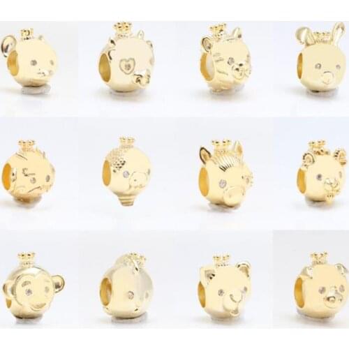 Authentic 925 Sterling Silver Bead Creative Gold Zodiac Fashion Beads Fit Original Pandora Bracelet For Women Diy Jewelry