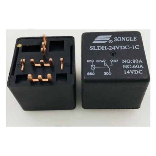 Auto car 24V relay SLDH-24VDC-1C SLDH-24VDC-1C-24VDC SLDH24VDC1C 24VDC DC24V 24V 80A 14VDC 5PIN