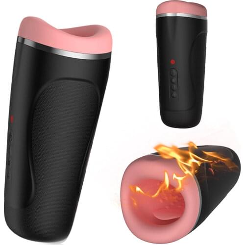 Automatic Telescopic Heating Masturbation Cup Vibrator For Men Realistic Vagina Strong Suction Vibration Masturbator Cup sex toy