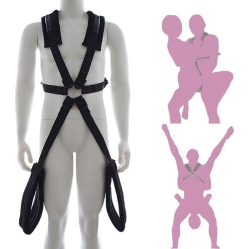 BDSM Positioning Bandage Double Shoulder Sex Swing Open Leg Sling Couple Flirting Handcuffs Slave Swings Binding Game Sex Toys