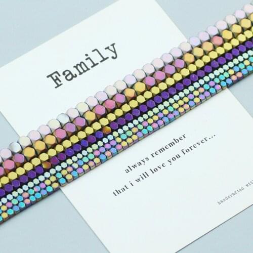 2 3 4mm Faceted Cube Loose Bead Gold Silvers Blue Hematite Natural Stone Spacer Beads for Jewelry Making DIY Bracelet Accessorie