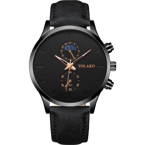 2021 Mens Watches Leather Band Analog Alloy Quartz Wristwatch Male Luxury Business Watch Men Relogio Masculino