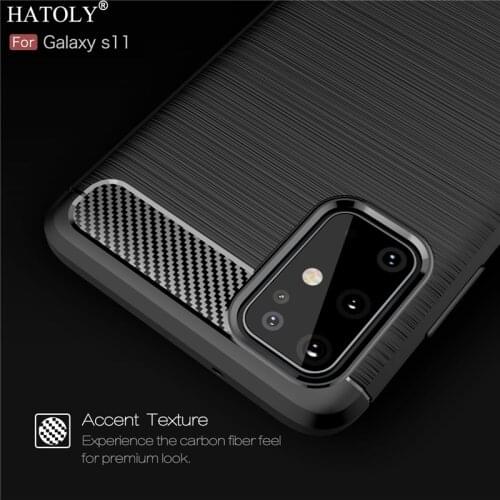 For Samsung Galaxy S20 Plus Case Soft Silicone Back Cover Shockproof Phone Bumper Carbon Fiber Back Cover For Samsung S20 Plus