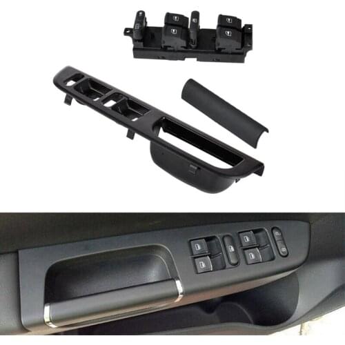 Black 3B0867175 Window Master Switch Panel Bezel Kit for -Passat Jetta Golf MK4 Bora MK4 1999-2004