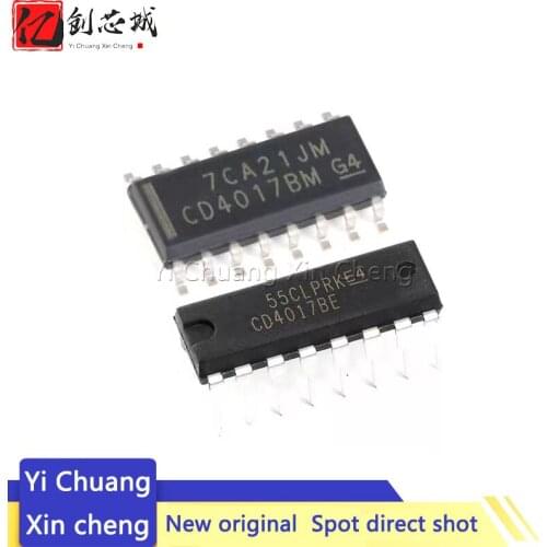 10PCS New original CD4017BE CD4017BM96 10 decode output CMOS decimal counter
