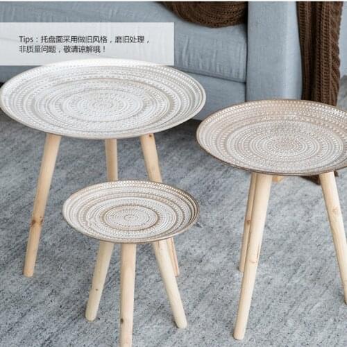 Europe teapoy for living roomFactory sell directly hot Nordic small table Wood shelf basket Floor Type wood salver brief